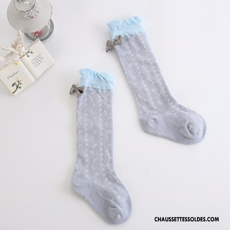Chaussettes Mi Hautes Fille Engrener Papillon Respirant Milieu Enfant Bébé Violet