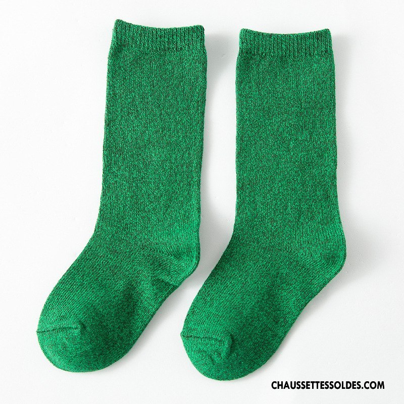 Chaussettes Mi Hautes Fille Femme L'automne Hiver Enfant Coton Bio Le Nouveau Bordeaux Pure