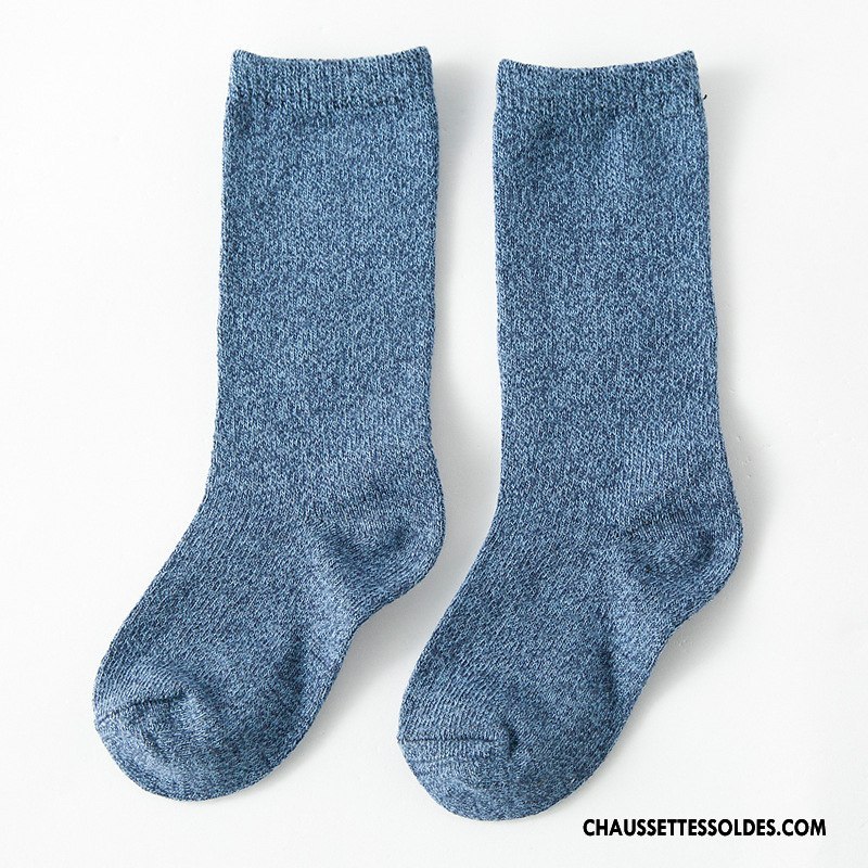 Chaussettes Mi Hautes Fille Femme L'automne Hiver Enfant Coton Bio Le Nouveau Bordeaux Pure