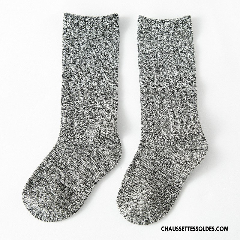 Chaussettes Mi Hautes Fille Femme L'automne Hiver Enfant Coton Bio Le Nouveau Bordeaux Pure