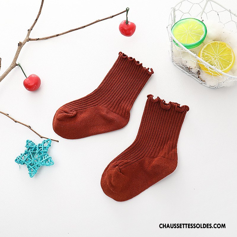 Chaussettes Mi Hautes Fille Femme Le Nouveau Bois Enfant Chaussette Courte Printemps Couleurs De Bonbons Marron / Brun