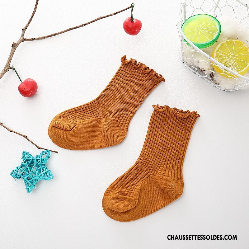 Chaussettes Mi Hautes Fille Femme Le Nouveau Bois Enfant Chaussette Courte Printemps Couleurs De Bonbons Marron / Brun
