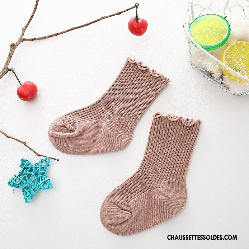 Chaussettes Mi Hautes Fille Femme Le Nouveau Bois Enfant Chaussette Courte Printemps Couleurs De Bonbons Marron / Brun