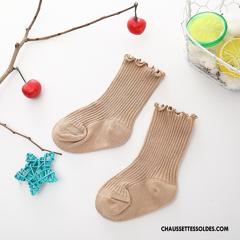 Chaussettes Mi Hautes Fille Femme Le Nouveau Bois Enfant Chaussette Courte Printemps Couleurs De Bonbons Marron / Brun