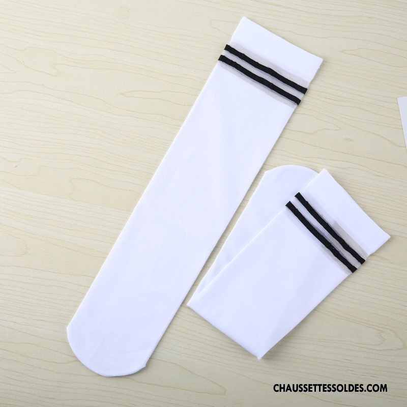 Chaussettes Mi Hautes Fille Filles Enfant Légère Printemps Été Milieu Blanc