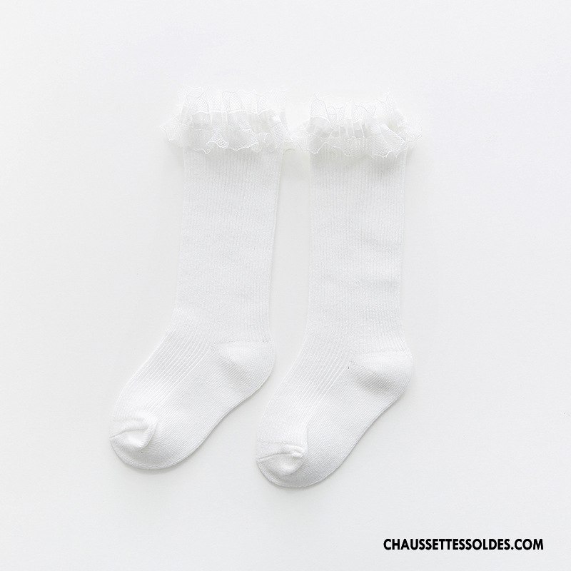 Chaussettes Mi Hautes Fille Gros Milieu Enfant Matelassé Le Nouveau Dentelle Rose