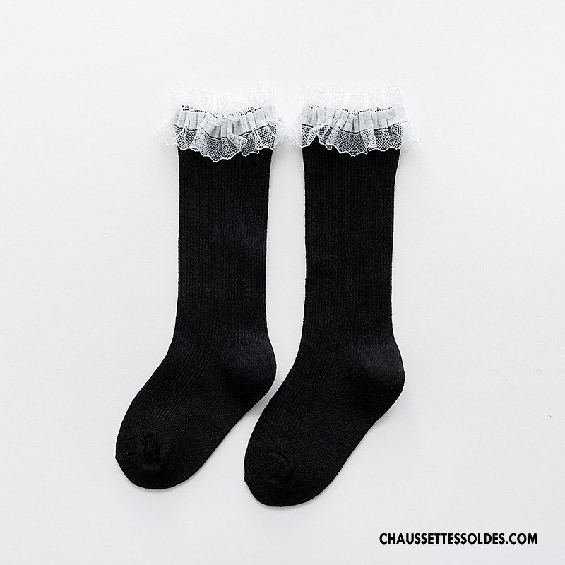 Chaussettes Mi Hautes Fille Gros Milieu Enfant Matelassé Le Nouveau Dentelle Rose