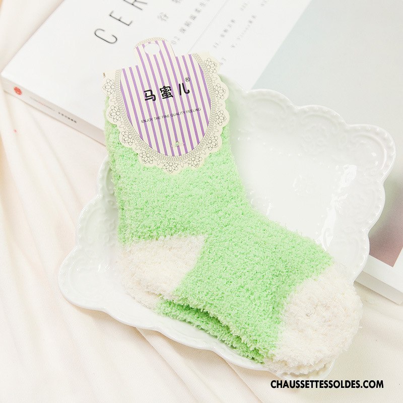 Chaussettes Mi Hautes Fille Gros Renforcé Enfant Antidérapant Thermiques Hiver Violet