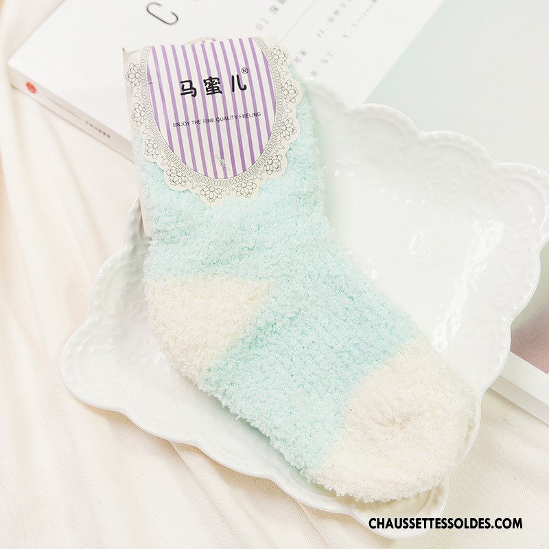 Chaussettes Mi Hautes Fille Gros Renforcé Enfant Antidérapant Thermiques Hiver Violet
