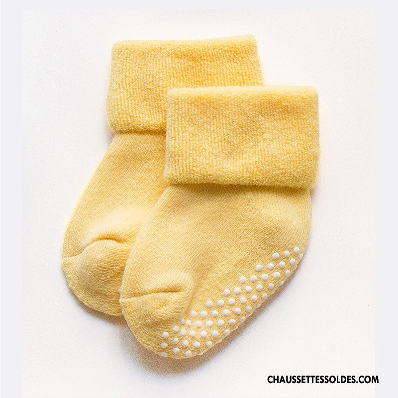 Chaussettes Mi Hautes Fille Hiver Coton Bio L'automne Le Nouveau Antidérapant Terry Vert