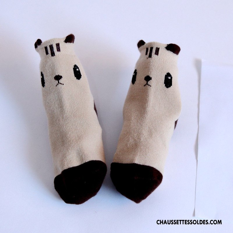 Chaussettes Mi Hautes Fille Hiver Le Nouveau Dessin Animé 100% Coton Enfant Dimensionnel Blanc