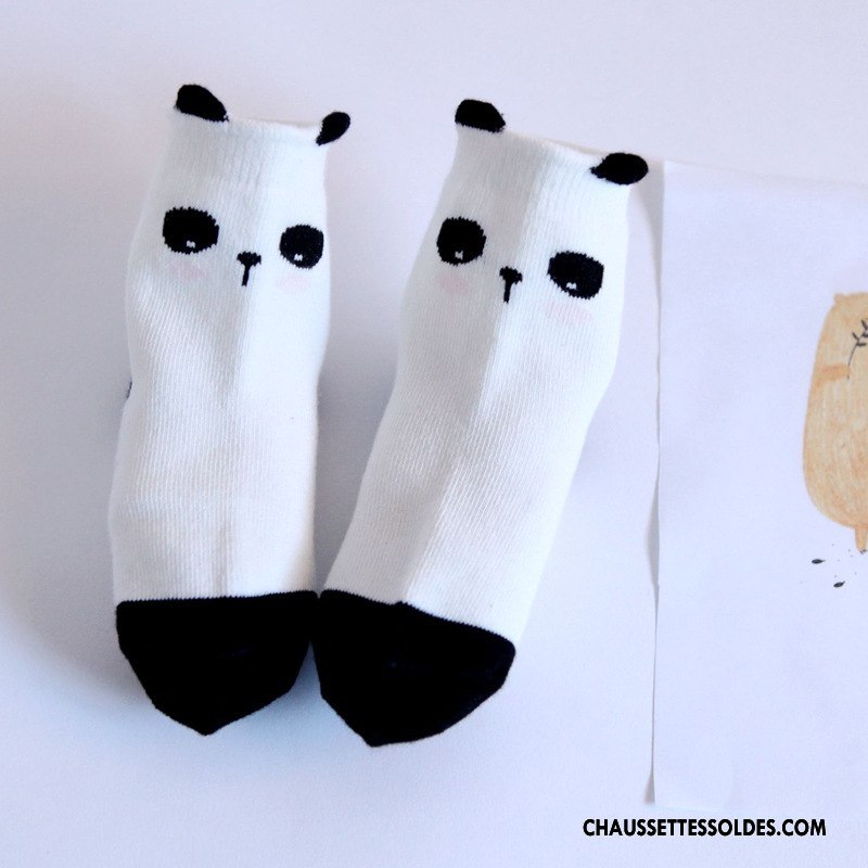 Chaussettes Mi Hautes Fille Hiver Le Nouveau Dessin Animé 100% Coton Enfant Dimensionnel Blanc