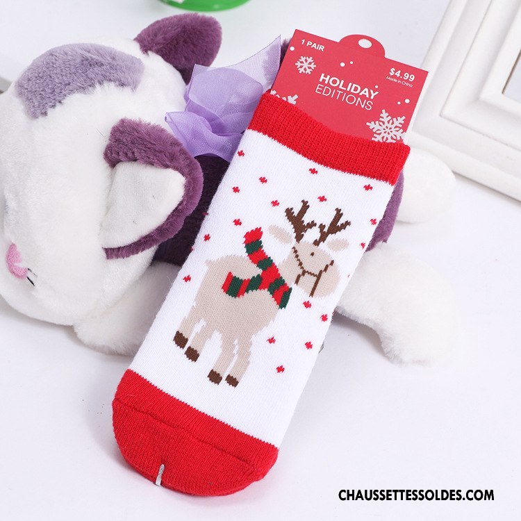 Chaussettes Mi Hautes Fille L'automne Enfant Noël Bébé Terry Hiver Rouge