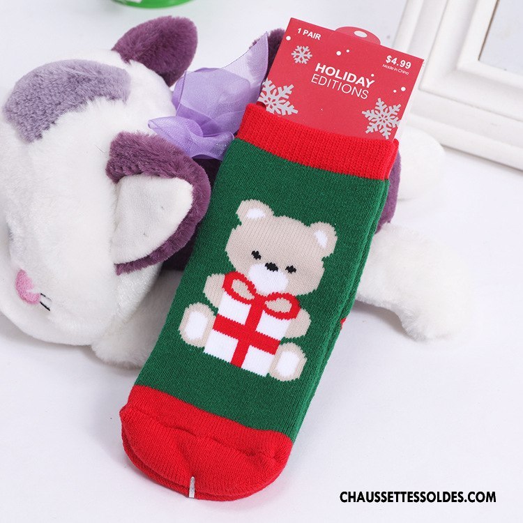 Chaussettes Mi Hautes Fille L'automne Enfant Noël Bébé Terry Hiver Rouge