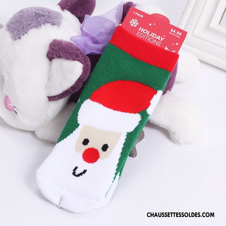 Chaussettes Mi Hautes Fille L'automne Enfant Noël Bébé Terry Hiver Rouge
