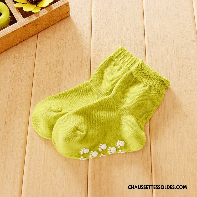 Chaussettes Mi Hautes Fille L'automne Printemps Bébé Antidérapant 100% Coton Bouche Libre Couleurs De Bonbons Pure Bleu