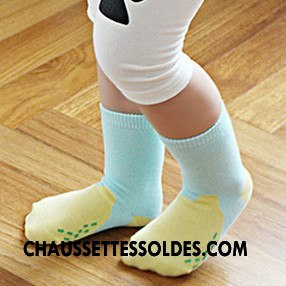 Chaussettes Mi Hautes Fille Le Nouveau Courte Antidérapant Enfant Matelassé Jaune
