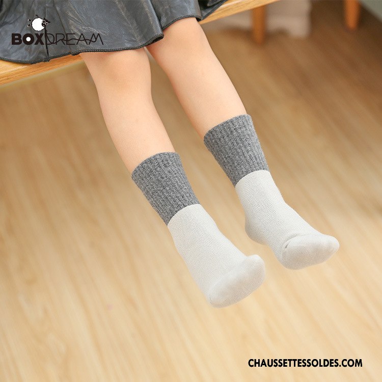 Chaussettes Mi Hautes Fille Le Nouveau Enfant Homme Mode Chaussette Courte Bébé Couleurs Mixtes Jaune