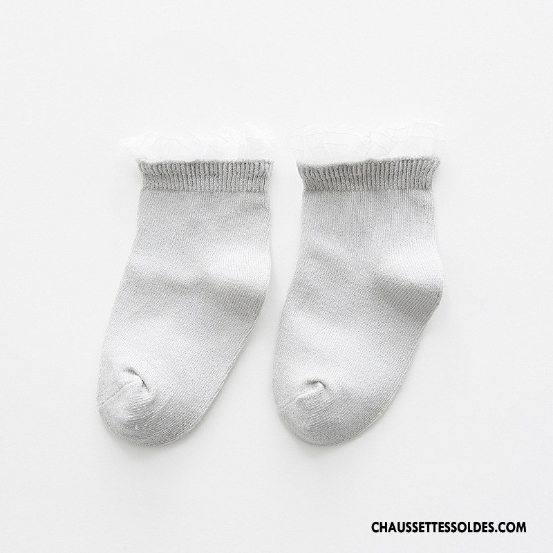 Chaussettes Mi Hautes Fille Le Nouveau Légère Printemps 100% Coton Enfant Yarn Blanc