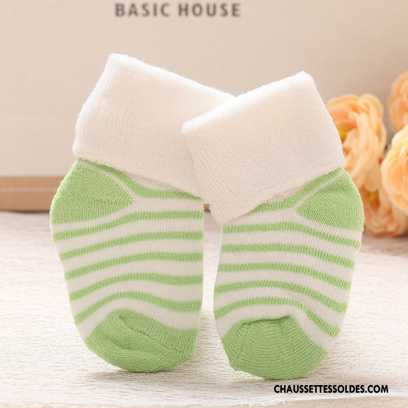 Chaussettes Mi Hautes Fille Le Nouveau Matelassé Bébé Terry Enfant Vert