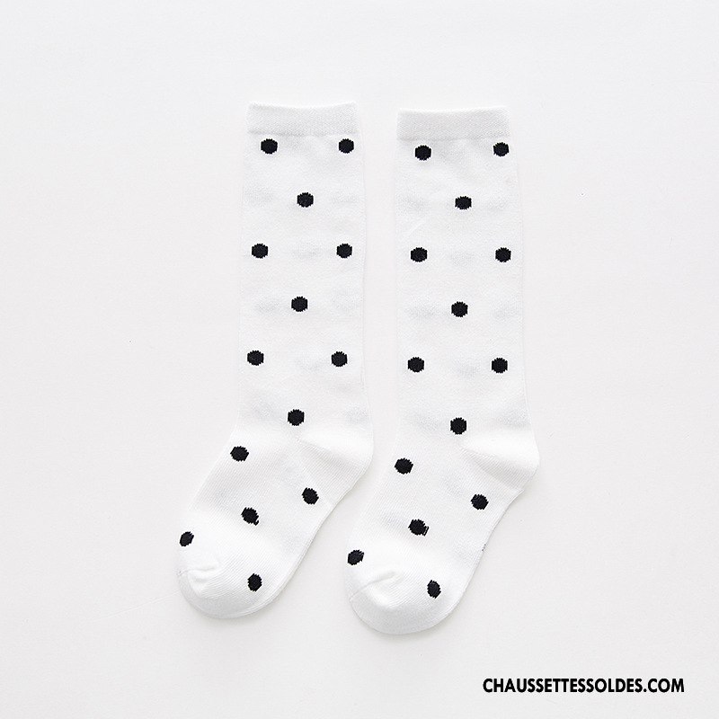 Chaussettes Mi Hautes Fille Le Nouveau Milieu Matelassé Gros Chaussettes En Coton Tous Les Assortis Blanc
