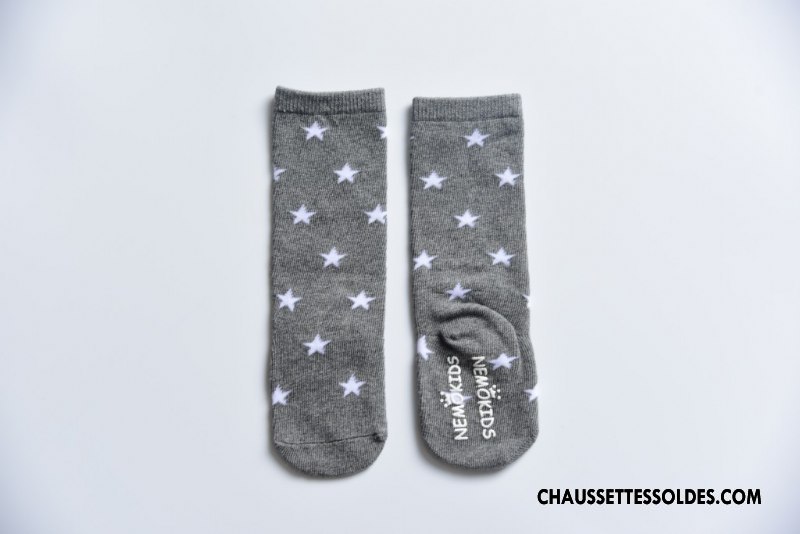 Chaussettes Mi Hautes Fille Long Stock Bébé Printemps Enfant L'automne Charmant Gris