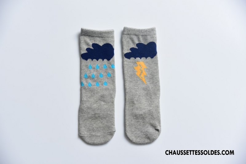 Chaussettes Mi Hautes Fille Long Stock Bébé Printemps Enfant L'automne Charmant Gris