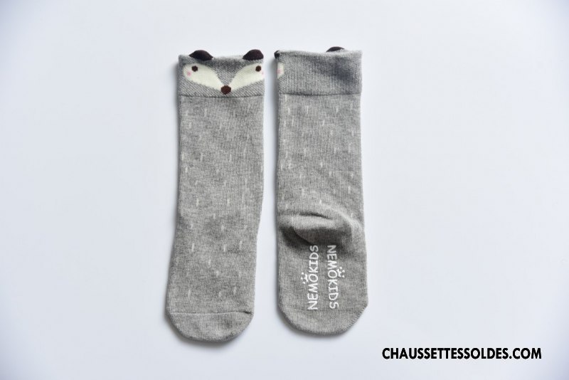 Chaussettes Mi Hautes Fille Long Stock Bébé Printemps Enfant L'automne Charmant Gris