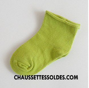 Chaussettes Mi Hautes Fille Matelassé Bébé Bouche Libre 100% Coton Enfant Ourlet Pure Vert