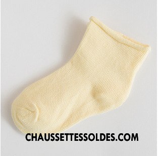 Chaussettes Mi Hautes Fille Matelassé Bébé Bouche Libre 100% Coton Enfant Ourlet Pure Vert