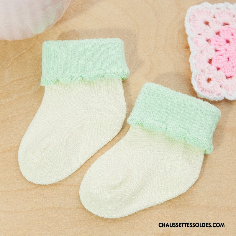 Chaussettes Mi Hautes Fille Matelassé L'automne Femme Homme Enfant Coton Bio Pure Rose