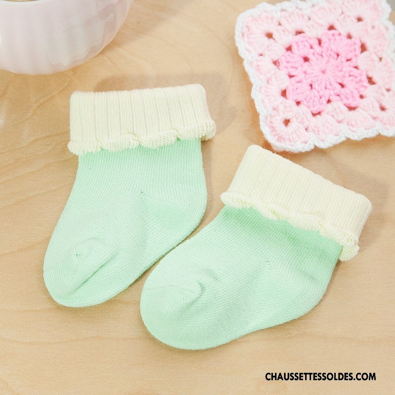 Chaussettes Mi Hautes Fille Matelassé L'automne Femme Homme Enfant Coton Bio Pure Rose