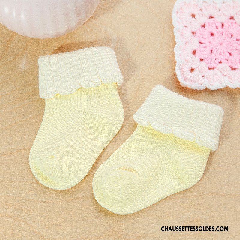 Chaussettes Mi Hautes Fille Matelassé L'automne Femme Homme Enfant Coton Bio Pure Rose