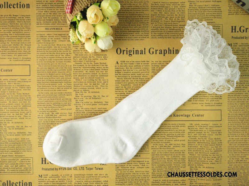 Chaussettes Mi Hautes Fille Matelassé Nouvelles Arrivées Manuel Dentelle Enfant Blanc