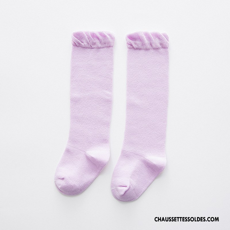 Chaussettes Mi Hautes Fille Milieu Bébé Coton Bio Bulle Enfant Pure Violet