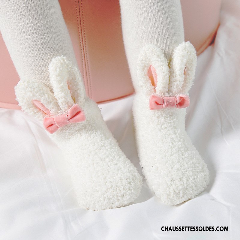 Chaussettes Mi Hautes Fille Milieu Charmant L'automne Enfant Femme Bébé Blanc Gris