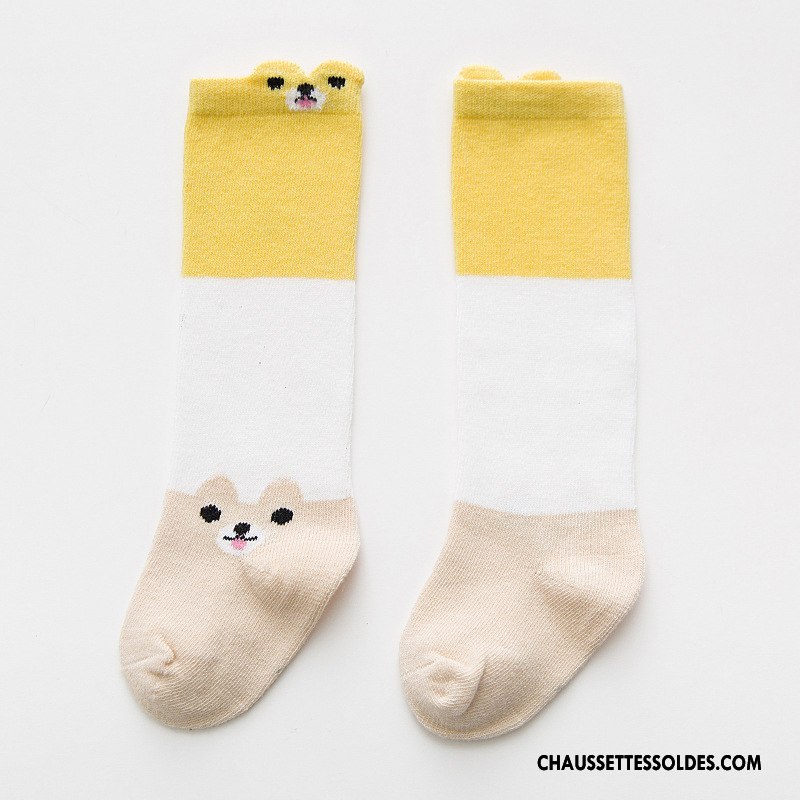 Chaussettes Mi Hautes Fille Milieu Enfant Bébé Rayé 100% Coton Printemps Bleu