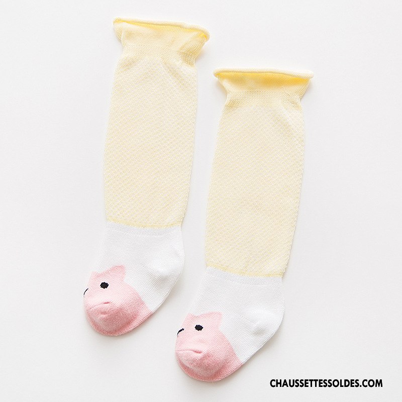 Chaussettes Mi Hautes Fille Milieu Enfant Bébé Rayé 100% Coton Printemps Bleu
