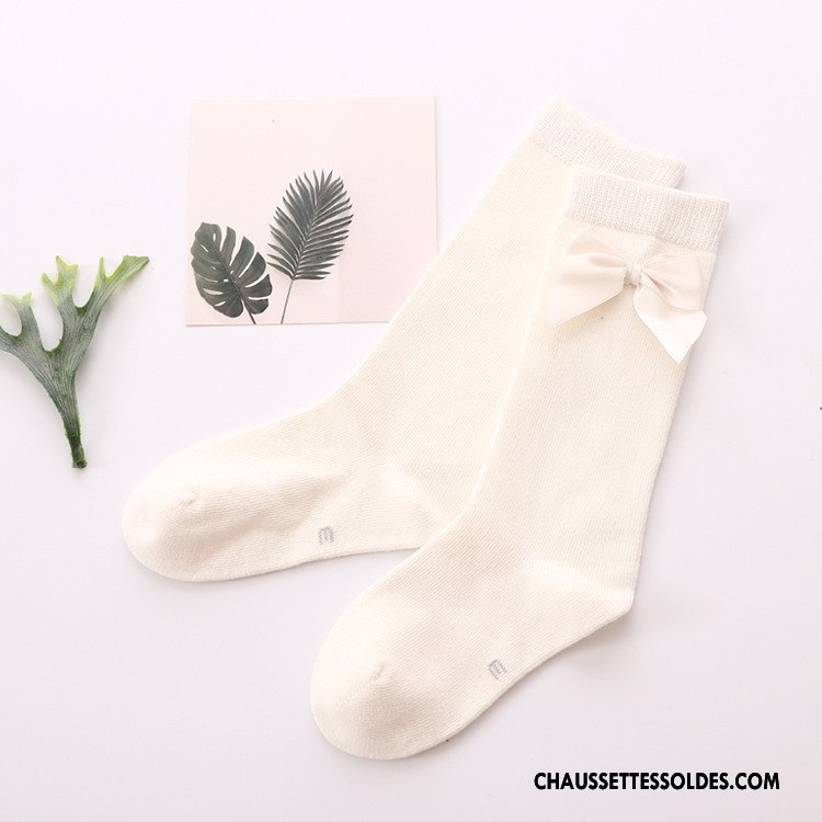 Chaussettes Mi Hautes Fille Milieu Gros 100% Coton Papillon Printemps Bébé Rose