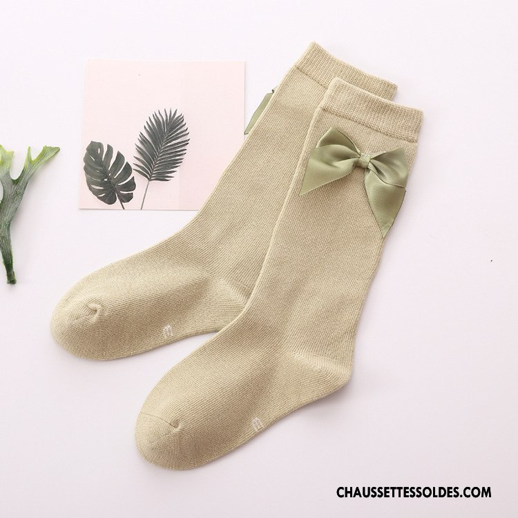 Chaussettes Mi Hautes Fille Milieu Gros 100% Coton Papillon Printemps Bébé Rose