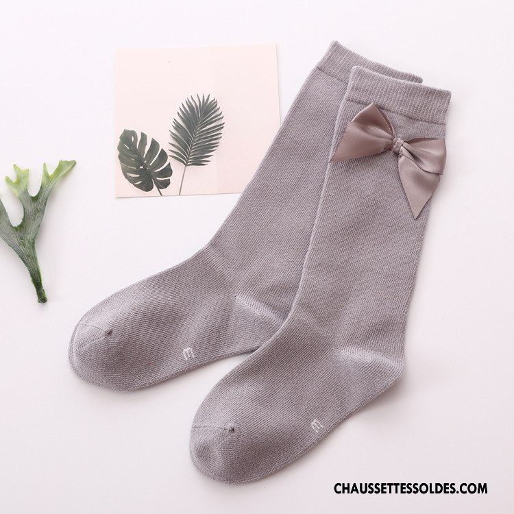 Chaussettes Mi Hautes Fille Milieu Gros 100% Coton Papillon Printemps Bébé Rose