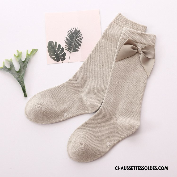 Chaussettes Mi Hautes Fille Milieu Gros 100% Coton Papillon Printemps Bébé Rose