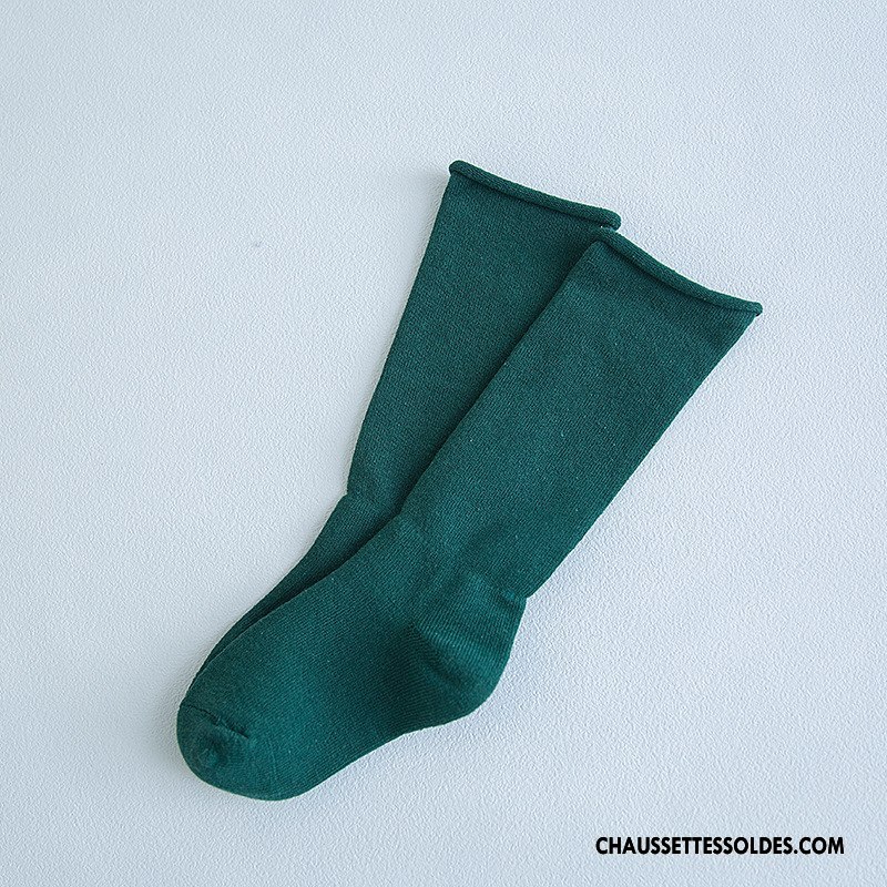 Chaussettes Mi Hautes Fille Milieu Hiver L'automne Enfant Matelassé Le Nouveau Pure Rose
