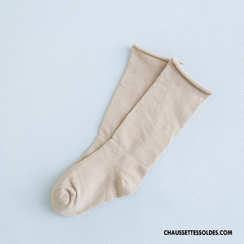 Chaussettes Mi Hautes Fille Milieu Hiver L'automne Enfant Matelassé Le Nouveau Pure Rose