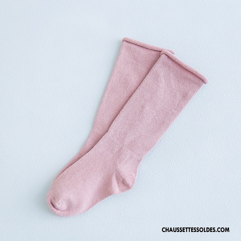 Chaussettes Mi Hautes Fille Milieu Hiver L'automne Enfant Matelassé Le Nouveau Pure Rose