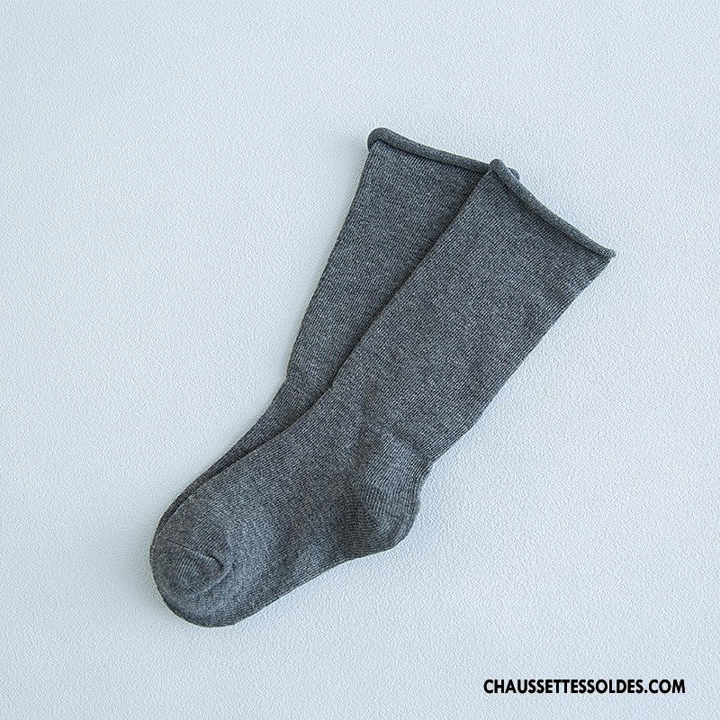 Chaussettes Mi Hautes Fille Milieu Hiver L'automne Enfant Matelassé Le Nouveau Pure Rose