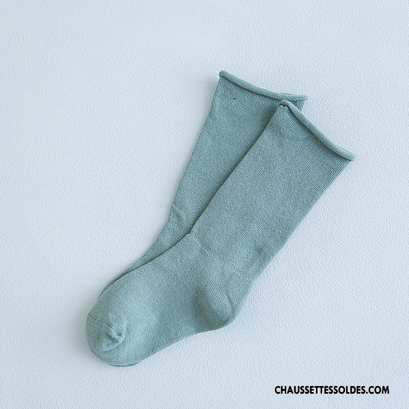 Chaussettes Mi Hautes Fille Milieu Hiver L'automne Enfant Matelassé Le Nouveau Pure Rose