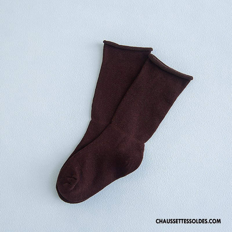 Chaussettes Mi Hautes Fille Milieu Hiver L'automne Enfant Matelassé Le Nouveau Pure Rose
