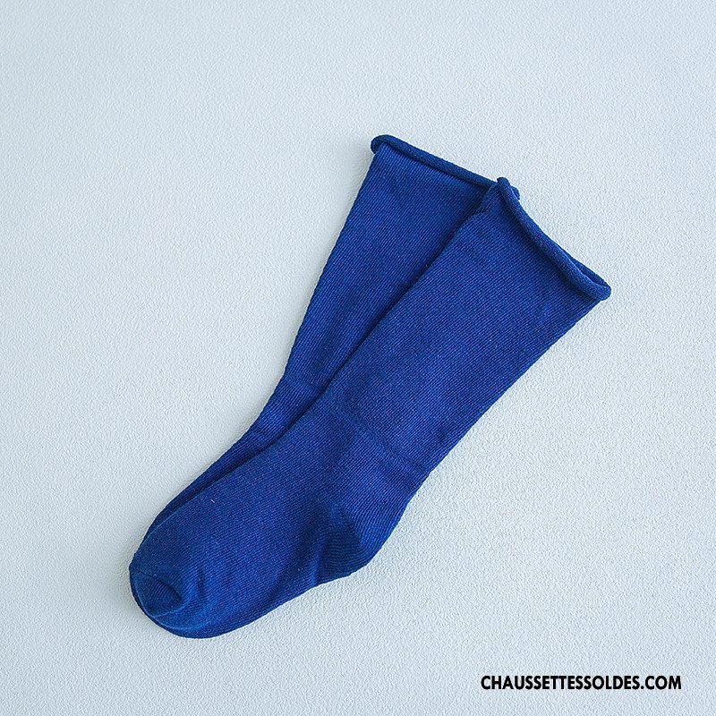 Chaussettes Mi Hautes Fille Milieu Hiver L'automne Enfant Matelassé Le Nouveau Pure Rose