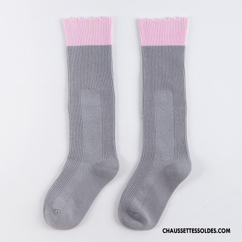 Chaussettes Mi Hautes Fille Nouvelles Arrivées Manuel Longue Dentelle Matelassé Milieu Rose